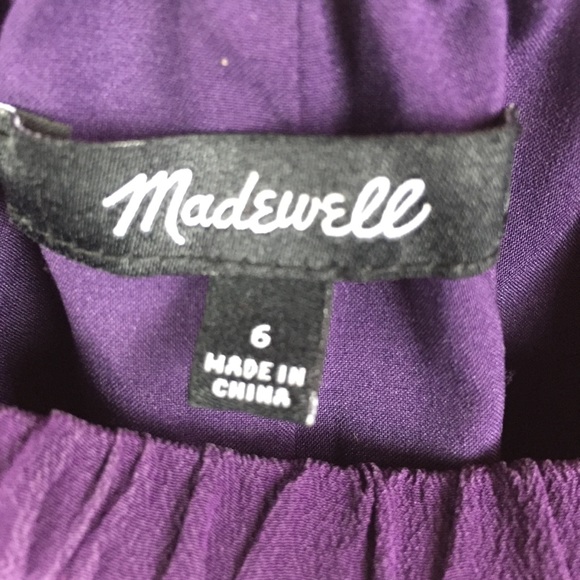 MADEWELL  Purple Silk Cold Shoulder Dress - Picture 6 of 6